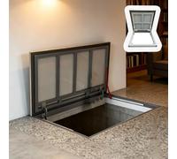Puerta de Inspección Puerta de Acceso a Bodega Integrada en El Pavimento, Puertas de Acceso a Buhardilla Discretas y Camufladas con Apertura Total de 90°, Puerta Entrada(W30xL32in(76x81cm))