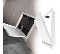Puerta de inspección sanitaria con función de clic, 25 x 25 cm, marco de aluminio, ideal para uso en interiores y exteriores, fácil de instalar