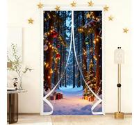 Puerta de Invierno 140 x 140 cm Prueba Viento Impermeable Invierno, Aislante Acústico, Aislante Frio Cortina Puerta Magnética Térmica para Interior Exterior, A