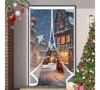 Puerta de Invierno 90 x 115 cm Protección Contra El Frío, Impermeable, Resistente Al Viento, Aislante Térmico Cortina de Aislamiento Magnético para Estar Balcón Sala, A