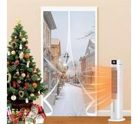 Puerta de Invierno 90 x 170 cm Prueba de Viento Impermeable, Aislante Frio y Calor en Transparente Cortina Térmica Aislante Térmica para Interior Exterior, A