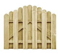 Puerta de Jardín Arqueada,Puerta Exterior de Madera de Pino Impregnada,Diseño Resistente para Vallas de Jardín,Cerramiento Seguro,Aplicable para Patio,Cercado o Entrada,Natural,100.0 x 75.0 cm