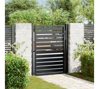 Puerta de Jardín de Aluminio con Cerradura, Diseño Elegante y Resistente, Puerta Exterior para Cerramiento de Jardín, Patio o Entrada, Color Negro, 100 x 158 cm (Total), 81 x 120 cm (Panel)