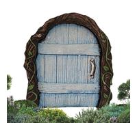 Puerta de jardín de hadas, adornos en miniatura caprichosos, puerta de hadas de madera, para ventana, patio, bosque, patio, aldea, estanque, pared