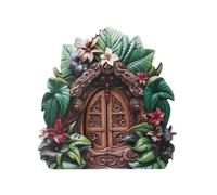 Puerta de jardín de hadas - puerta de gnomo rústico para troncos de árboles y césped | Puerta elfo de madera hecha a mano para uso al aire libre, decoración mágica de hadas para jardín, la c