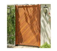 Puerta de jardín de madera rústica hecha a mano, decoración de patio al aire libre, puerta de entrada cuadrada con columna, acabado marrón, 40 x 100 cm, perfecta para mejorar la estética de tu jardín