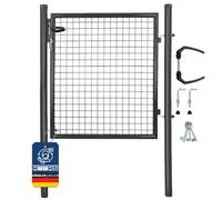 Puerta de jardín para puerta de patio, galvanizada y pulverizada, juego completo (100 x 100 cm, RAL7016), color antracita