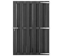 Puerta de Jardín WPC, Panel de Cerramiento Exterior con Cerradura Deslizante, Diseño Moderno y Robustas Barras, Ideal para Vallas de Privacidad y Seguridad en Terrazas o Patios,Gris, 100 x 150 cm