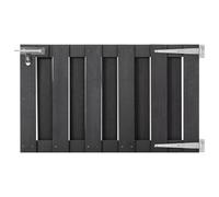 Puerta de Jardín WPC, Puerta Exterior de Privacidad y Seguridad, con Cerradura Deslizante, Diseño Robustocon Listones Verticales, Ideal para Vallas de Jardín, Patio o Cercado, Color Gris, 100 x 60 cm