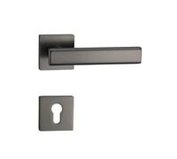 Puerta de madera silenciosa de aleación de zinc for interiores, cerradura dividida, puerta de madera maciza, manija simple, manija de dormitorio de lujo ligera americana(D32 S963 gray brushed)
