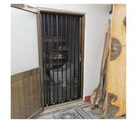 Puerta de malla corrediza plegable interior, aleación de aluminio, antirrobo con cerradura, a prueba de mascotas para dormitorios y hogares