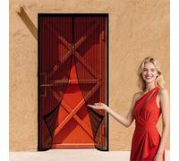 Puerta de Malla Magnética 128 x 190 cm sin Taladrar Cortina Mosquiteras para Puertas para Puerta Del Balcón, Patio, Negro