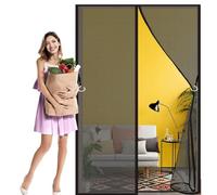 Puerta de Malla Magnética 94 x 253 cm Evita El Paso de Insectos, para Dejar Pasar El Aire Mosquitera Magnetica Blanca para Puertas de Salón, Negro