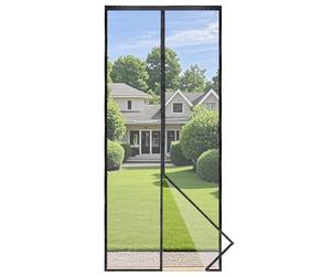 Puerta de Malla Magnética Apalus Prime, Cortina Hecha de Malla, Cierre Magnético de Arriba a Abajo, Se Cierra Automáticamente y Mantiene el Aire Fresco（75x200 CM, Negro)