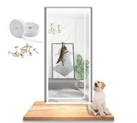 Puerta De Malla Resistente A Los Gatos, Cortina De Mosquitera De Puerta Reforzada, Puerta De Mosquitera con Cremallera, For Sala De Estar, Dormitorio, Patio (Color : White, Size : 150x220cm)