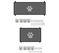 Puerta De Mascotas De Malla Interior, Barrera De Escalera De Mascotas, Barrera De Malla De Gato, Instalación Fácil, Diseño Retráctil, 110x78x180cm, Porches De Patios para Exteriores Interiores