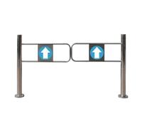 Puerta de metal automática para uso industrial y de almacén, puerta peatonal para mercados y parques, control de entrada seguro