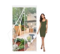 puerta de Pantalla Magnética,100x170cm Cortina Mosquitera Magnética para Puertas,Mosquitero Magnetico Super Fina Transpirable,Mosquitero para Puerta con Sello de Cierre Automático Malla Blanco