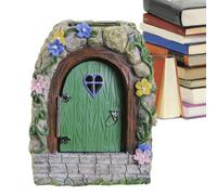 Puerta de para Tronco de árbol, Puerta de jardín de al Aire Libre, miniaturas de árbol de Resina con escalones y Puerta Abierta, Accesorios de casa iluminados místicos para el hogar