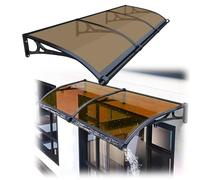 Puerta de patio al aire libre, toldo resistente a los rayos UV, 24 x 63 pulgadas, 31 x 47 pulgadas, 47 x 205 pulgadas, cubierta con soportes de aluminio, protección solar y lluvia (bronceado, 47 x 47