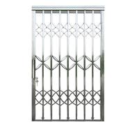 Puerta de rejilla de seguridad de acero inoxidable 304, puerta corrediza retráctil para exteriores con paneles dobles, diseño a prueba de ladrones para patio, balcón, entrada y uso comercial