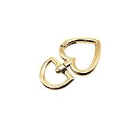 Puerta de Resorte en Forma de corazón, Anillo Redondo, Bolso de Cuero Que se Puede Abrir, Bolso, Correa, Hebilla, conectar Colgante, Llavero a presión(A 14mm Light Golden)
