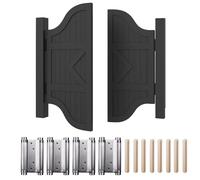 Puerta de Saloon de Madera Maciza 70x90cm 90×90cm 90x100cm- Puerta Abatible de Restaurante de Café Cierre Automático, Apertura 180° - para Cocina o Bar(Negro,W:137 x H:100cm)
