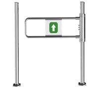 Puerta de seguridad abatible de metal duradera for supermercados y parques Diseño de empuje unidireccional for fábricas y pasillos puerta oscilante(Silver-b,70x100cm)