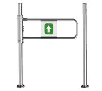 Puerta de seguridad abatible de metal duradera for supermercados y parques Diseño de empuje unidireccional for fábricas y pasillos puerta oscilante(Silver-a,100 * 100cm)