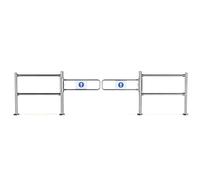 Puerta de seguridad abatible única de acero inoxidable con barandilla, puerta de entrada duradera for supermercados y almacenes puerta oscilante(100 * 100cm)