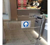 Puerta de seguridad automática de un solo columpio para tiendas y supermercados, entrada y salida de torniquete de metal personalizable, 85 cm de ancho y fácil de instalar