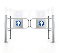 Puerta de seguridad automática de una sola dirección, puerta de entrada de metal con apertura de 90°, portal con resorte, 140 cm de ancho, barrera de acceso al aire libre