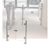 Puerta de Seguridad Comercial, Barrera acrílica de 70 x 100 cm para Puertas batientes, accionamiento Manual para oficinas y bibliotecas, Protector de Valla Duradero y Transparente.