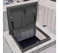 Puerta de seguridad con trampilla de acceso al techo, tapa de tragaluz de acero galvanizado con manija, cubierta de salida de sótano del ático(20"x38"(51x96.5cm))