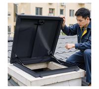 Puerta de seguridad de acero galvanizado de 36 x 36 pulgadas, tapa grande de exportación para pozo de registro/sótano comercial, tragaluz para ático (interior 31.5 x 31.5 pulgadas/80 x 80 cm)