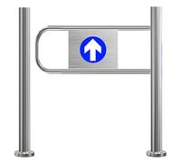 Puerta de seguridad de acero inoxidable abierta a 90°, puerta oscilante de cierre automático para bibliotecas, acceso de paso, entrada duradera (plata, 100 x 97 cm)