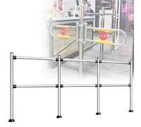 Puerta de Seguridad de Acero Inoxidable para mostrador de Caja de Mercado, Puerta giratoria automática unidireccional para Paso peatonal, Apta para Libes Silver 300x100cm 6.3cm