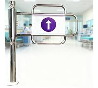 Puerta de seguridad de acero inoxidable para supermercados, barrera oscilante con resorte, puerta peatonal abierta manual de 90°, solución de entrada de cierre automático