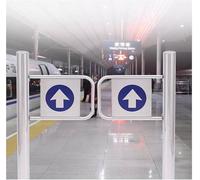 Puerta de seguridad de almacén con cierre automático, diseño oscilante para entrada de supermercado y mostrador de cajero