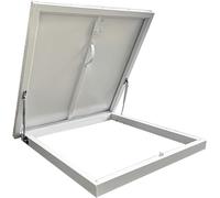 Puerta de seguridad de aluminio for techo con manija metálica y cubierta de acceso al desván con apertura hacia arriba(65x65CM/25.6x25.6in)