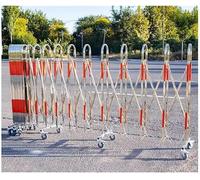 Puerta de seguridad de tráfico portátil expandible - Barricada plegable con ruedas para seguridad industrial móvil, garaje, estacionamiento y gestión de eventos (3,6 m)