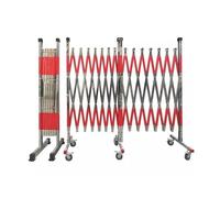 Puerta de seguridad expandible con ruedas, barrera retráctil de metal de 3,5 m, control de tráfico portátil para zonas de trabajo, muelles de carga y garajes (150 cm)