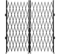 Puerta de seguridad extensible, Barricada enrollable de 360° Malla de aleación de aluminio Puertas de seguridad plegables de acero para garaje, patio y entrada de vehículos(2x3.5m)