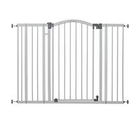 Puerta de seguridad extra alta y ancha para mascotas y bebés, de 29.5 a 53 pulgadas de ancho, 38 pulgadas de alto, montaje a presión o hardware, instalación en pared o barandilla en puerta o escalera,