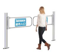 Puerta de seguridad giratoria automática para entradas comerciales, barrera de acero inoxidable de cierre automático para zonas de alto tráfico