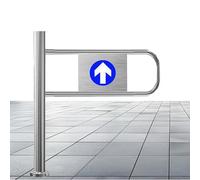 Puerta de seguridad giratoria con resorte, torniquete de entrada unidireccional para almacenes, bibliotecas y tiendas, puerta izquierda, 90 x 100 cm, solución de acceso seguro para peatones