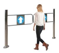 Puerta de Seguridad metálica con Apertura de 90° - Puerta batiente automática NG, Apta para entradas de mercados y bibliotecas - Dispositivo de Paso unidireccional de 190 x 97 cm