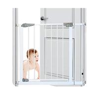 Puerta de Seguridad Metálica de Ajuste de Presión, Blanca Adecuada Como Puerta Y Puerta de Mascota/Tall 77Cm/105-114Cm