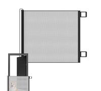 Puerta de seguridad para bebé retráctil - 110 × 80 cm Puerta de seguridad para animales domésticos, barrera de seguridad para perros sin perforación, tela resistente a los arañazos para escaleras
