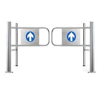 Puerta de seguridad para peatones abierta manual de 90° con cierre automático, puerta de entrada oscilante de 1 vía para mercados, almacenes y vallas industriales, montaje en poste, 190 cm